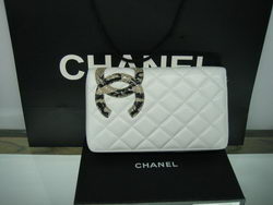 Fake Chanel Leather Snake CC Logo Long Zipper Wallet 26710 White Online